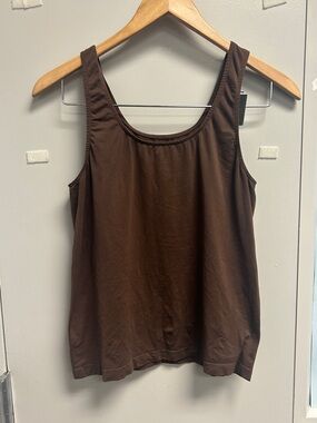 SKIMS Brown Scoop Neck Tank Top